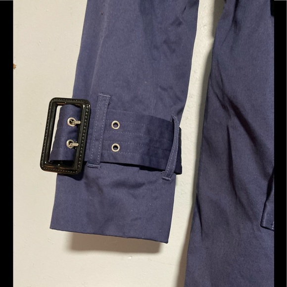 NWOT Pink Martini Blue Grey Trench Coat - Picture 3 of 3